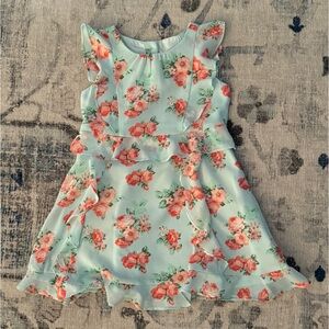 Janie and Jack Blue and Pink Floral Dress size 3